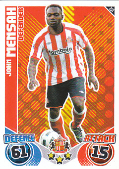 John Mensah Sunderland 2010/11 Topps Match Attax #254